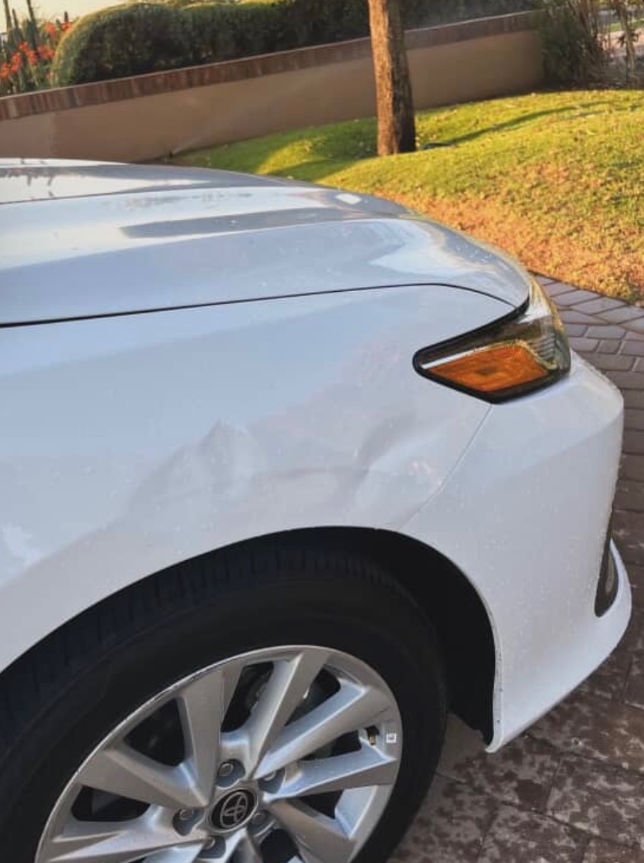 Bumper damage before repair